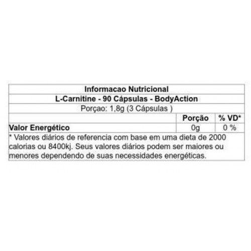 L-Carnitina Pura (2000mg) - 90 Cpsulas - BodyAction - FITFIELD