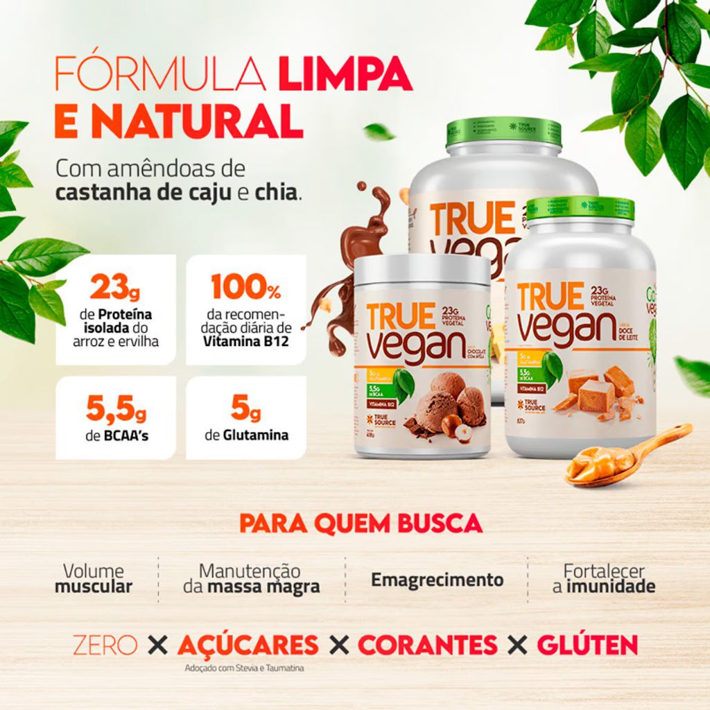 True Vegan (Proteína Vegana Isolada) - 1810g - True Source - FITFIELD