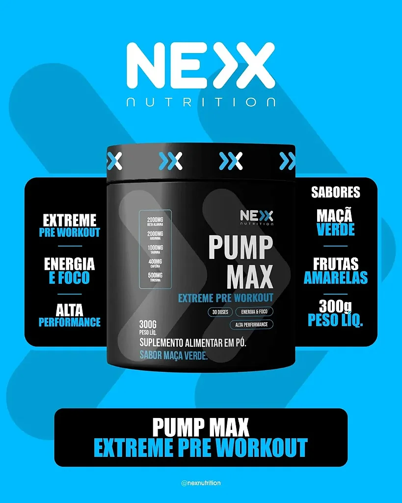PUMP MAX NEX 300G - ATACADÃO DO SUPLEMENTO
