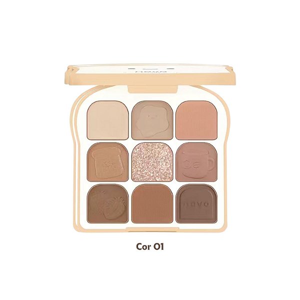 Paleta de sombras para olhos Toast Maquiagem Novo 9 cores 10g - Cor 01
