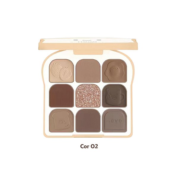 Paleta de sombras para olhos Toast Maquiagem Novo 9 cores 10g - Cor 02
