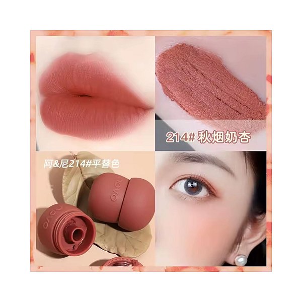 Batom Líquido Matte Novo Cosmétics Lightweight & Silky Lip Mud 6g - Cor 214
