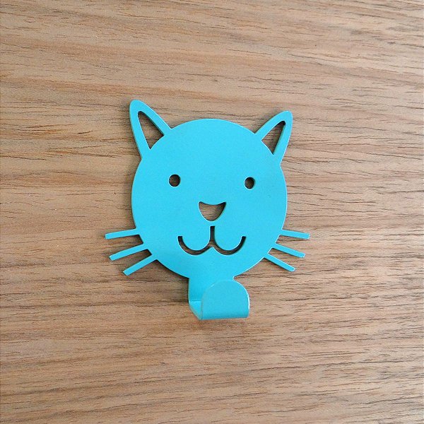 Suporte De Parede Gancho Gatinho Verde