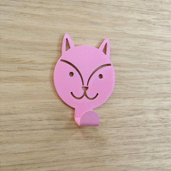 Suporte De Parede Gancho Raposinha Rosa
