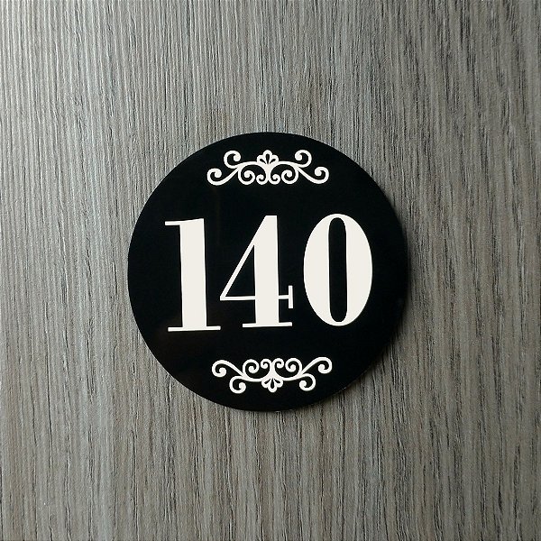Placa Numerada de Acrílico para Apartamento Redonda 7cm