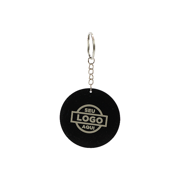 Conjunto com 10 Chaveiros Personalizados em Acrílico Preto (2mm)