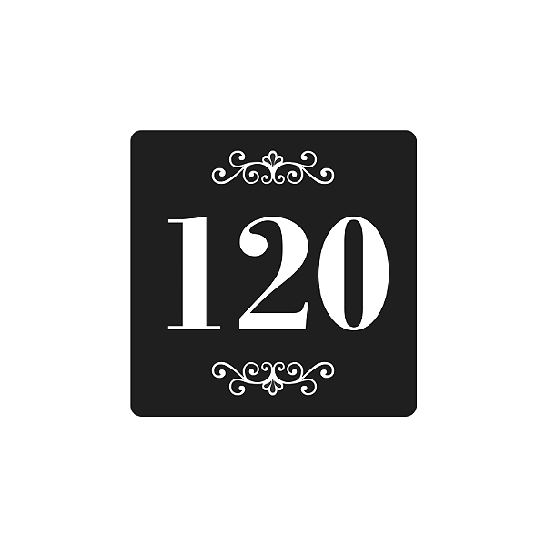 Placa Numerada de Acrílico para Apartamento Quadrada 7cm