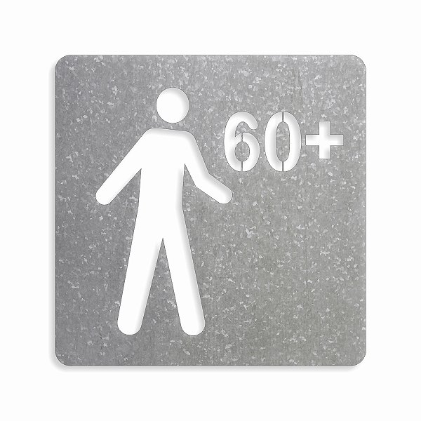 Molde Vazado Em Chapa Idoso 60+ Pintura De Vagas de Estacionamento 100cm