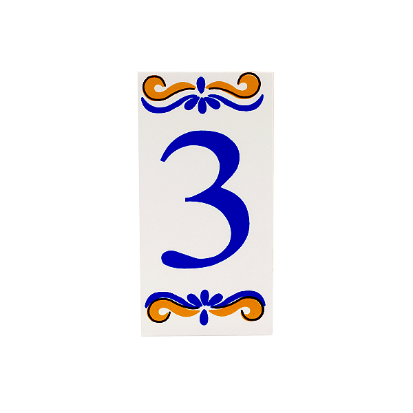 Número 3 Para Casa Em Cerâmica