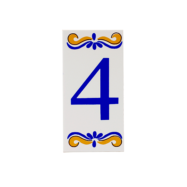 Número 4 Para Casa Em Cerâmica