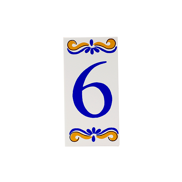 Número 6 Para Casa Em Cerâmica