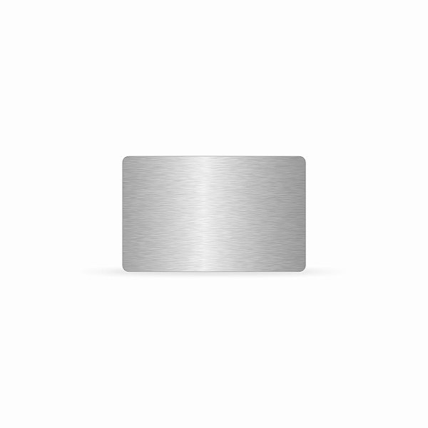 Placa de Aço Inox Escovado Para Personalização Tipo Cartão de Crédito Tamanho 8,56x5,40cm