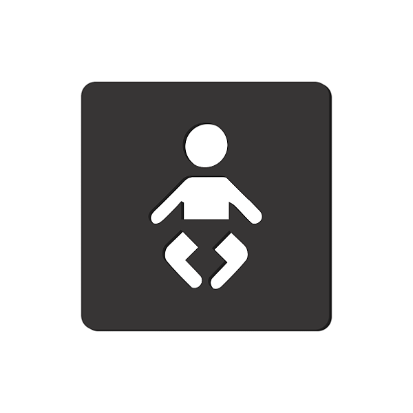 Placa Indicativa De Sinalização Fraldario Bebe Quadrada Acrílico