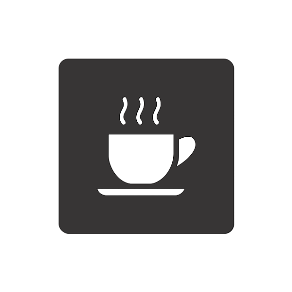Placa Indicativa De Sinalização Café Quadrada Acrílico