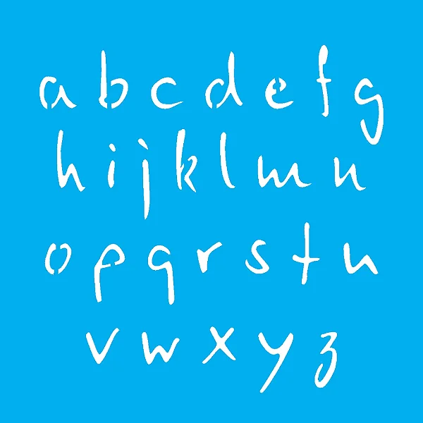 Stencil Alfabeto Micro Minúsculo 1.50Cm - 10x10cm