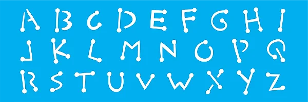 Stencil Alfabeto Infantil 2.10Cm - 10x30cm