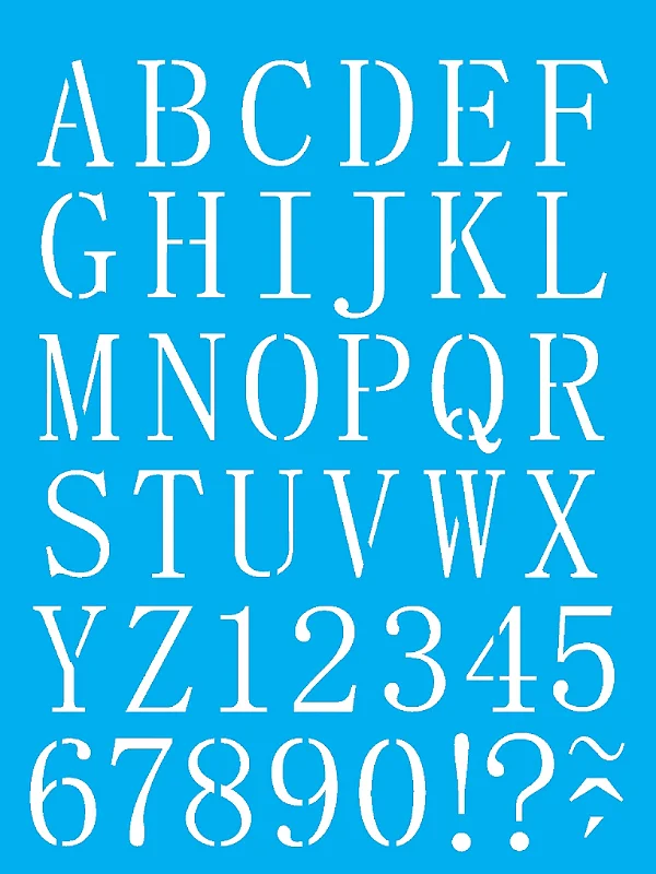 Stencil Alfabeto Reto Maiúsculo 2.40Cm - 15x20cm