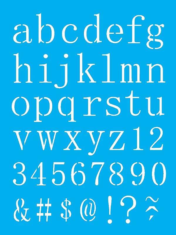 Stencil Alfabeto Reto Minúsculo 2.60Cm - 15x20cm