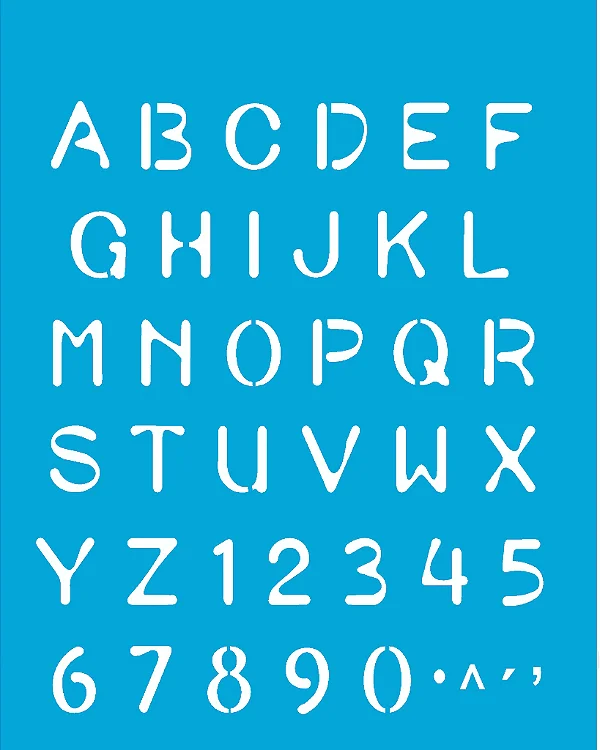 Stencil Alfabeto Simples 2.25Cm - 20x25cm