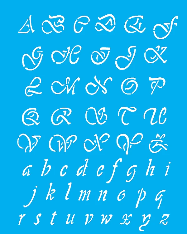 Stencil Alfabeto Manuscrito 1.90Cm - 20x25cm