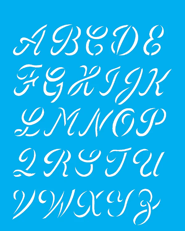 Stencil Alfabeto Maiusculo 3,35Cm - 20x25cm