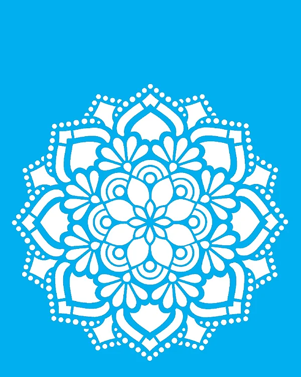 Stencil Mandala Flor Renda - 20x25cm