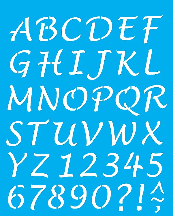 Stencil Alfabeto Lucinda Maiúsculo 3.25Cm - 20x25cm