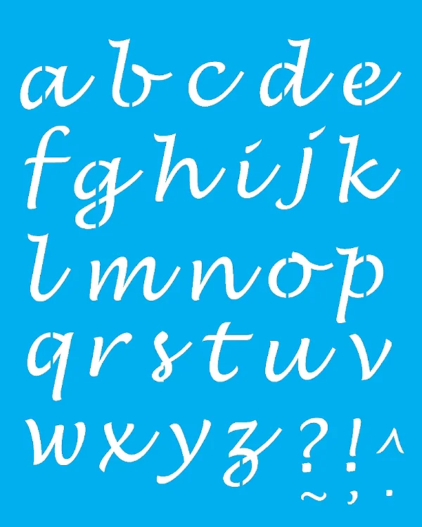 Stencil Alfabeto Lucinda Minúsculo 3.25Cm - 20x25cm