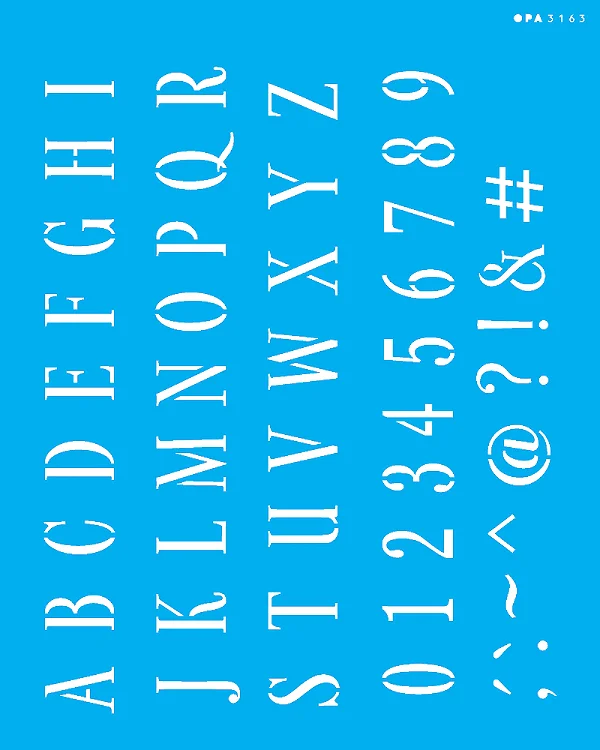 Stencil Alfabeto Maiúsculo Farmhouse 2.30Cm - 20x25cm