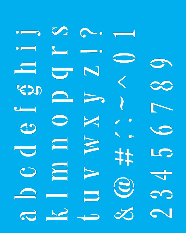 Stencil Alfabeto Minúsculo Farmhouse 230Cm - 20x25cm