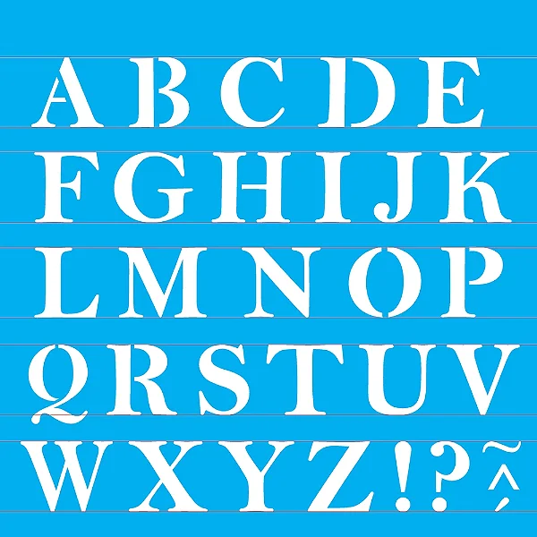 Stencil Alfabeto Reto Maiúsculo 4.00Cm - 30,5x30,5cm