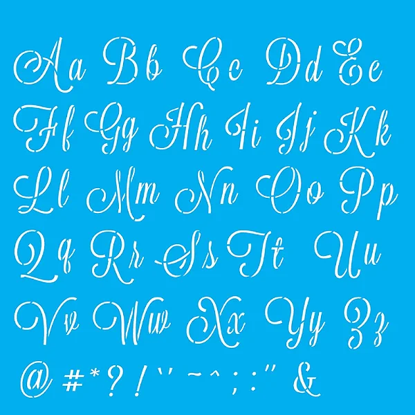 Stencil Alfabeto Cursivo I 4.10Cm - 30,5x30,5cm