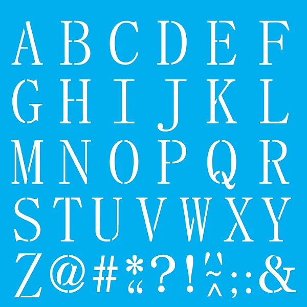 Stencil Alfabeto Reto Maiúsculo II 440Cm - 30,5x30,5cm