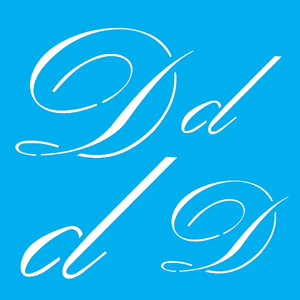 Stencil Manuscrito D - 14x14cm