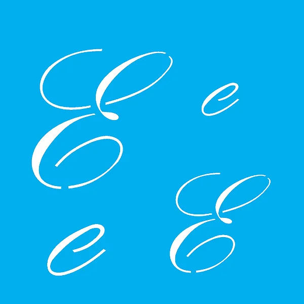 Stencil Manuscrito E - 14x14cm