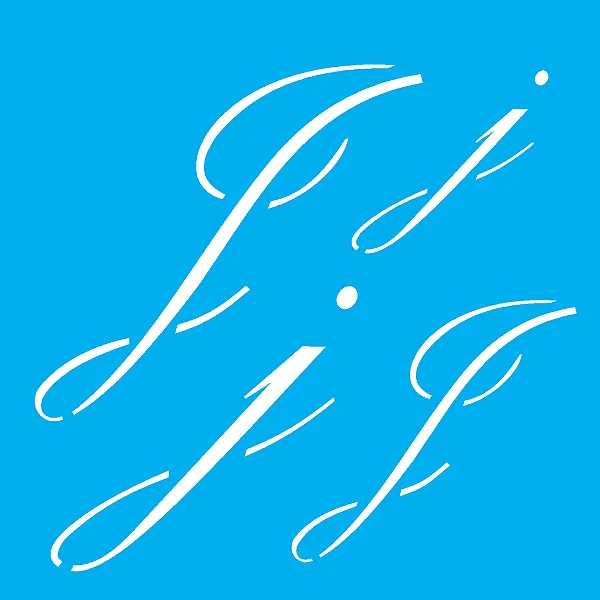 Stencil Manuscrito J - 14x14cm