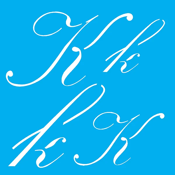 Stencil Manuscrito K - 14x14cm