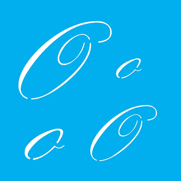 Stencil Manuscrito O - 14x14cm