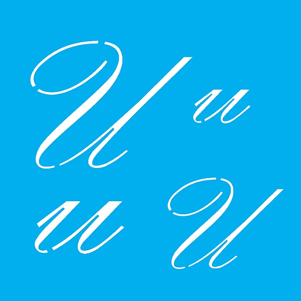 Stencil Manuscrito U - 14x14cm