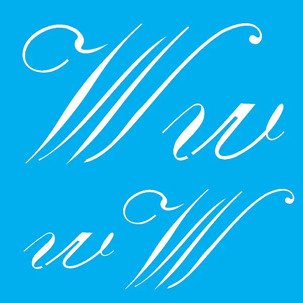 Stencil Manuscrito W - 14x14cm