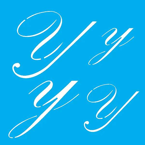 Stencil Manuscrito Y - 14x14cm