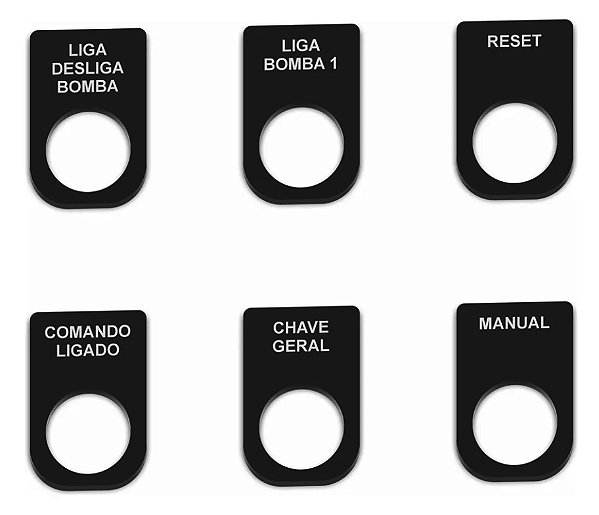 Placa Painel Elétrico Botão Furo 22mm Personalizadas