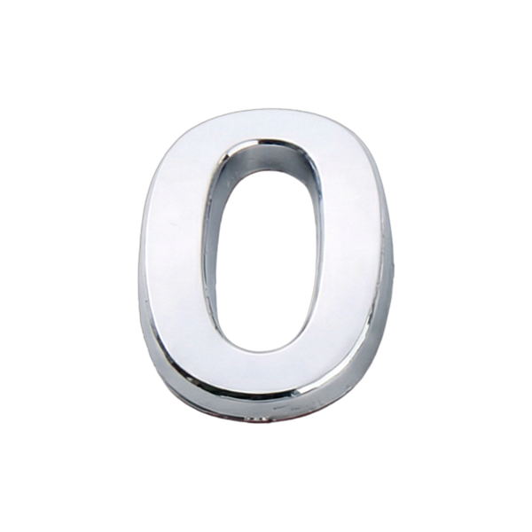Número "0" em Abs Cromado 5cm Prateado