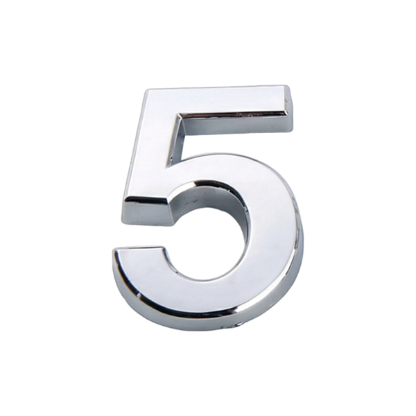 Número "5" em Abs Cromado 5cm Prateado
