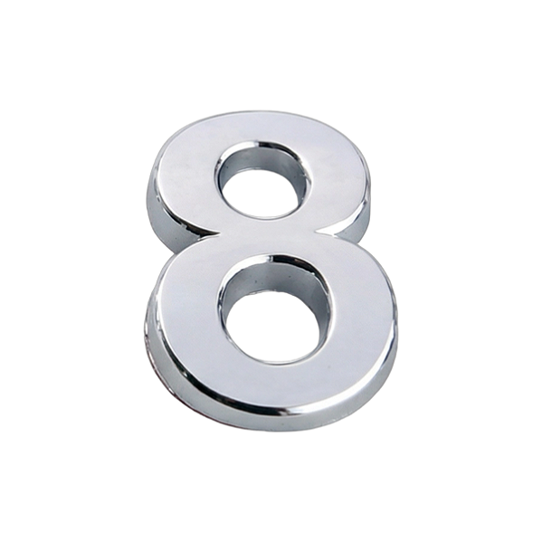Número "8" em Abs Cromado 5cm Prateado