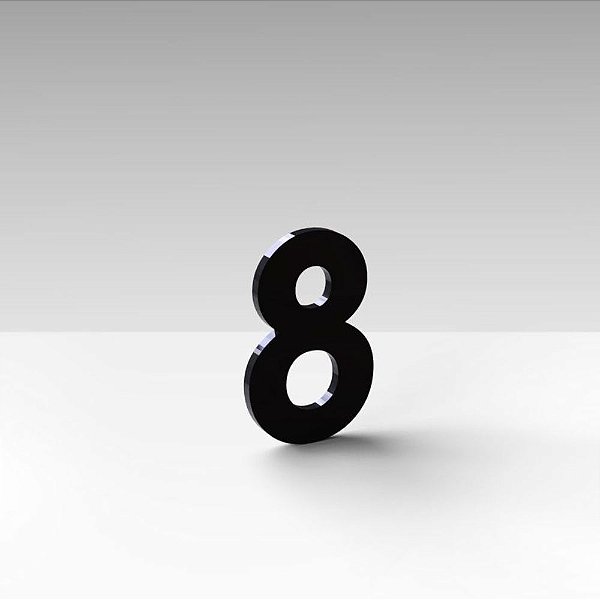 Número "8" de Apartamento em Acrílico Preto 5cm