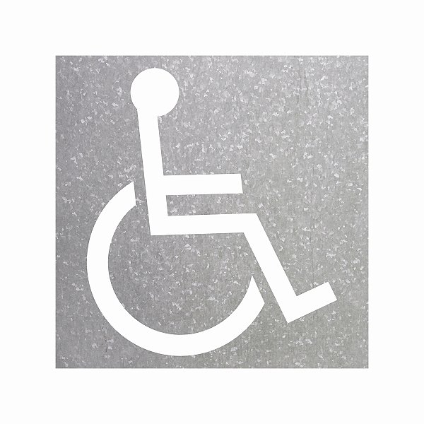 Gabarito Molde Vazado Cadeirante Uso Profissional Pintura De Vaga 60x60cm