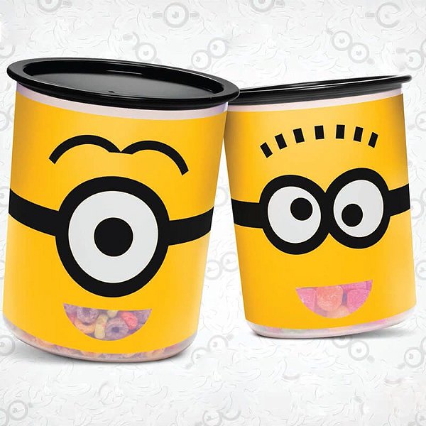 Tupperware Super Instantânea Slim 2 Minions 2,25 litros +  Super Instantânea Slim 1 Minions 1,3 litro Amarelo