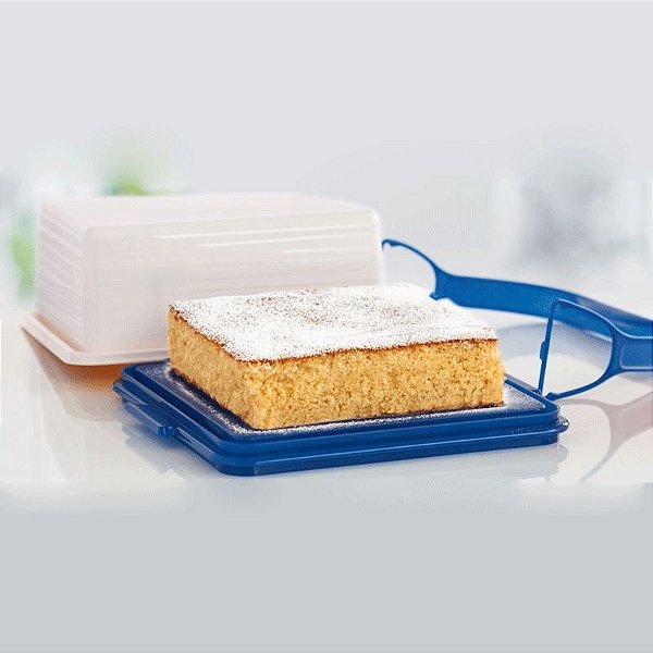 Tupperware Big Cake Quadrado Plus Azul