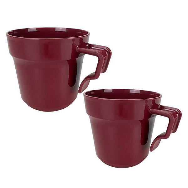 Tupperware Caneca Aloha 350ml Marsala kit 2 peças